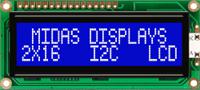 mc21605c6w-bnmlwi-v2 Midas MC21605C6W-BNMLWI-V2 Alphanumeric LCD Alphanumeric Display, 2 Rows by 16 Characters