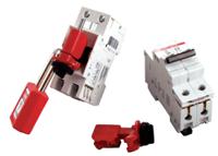 090853 Brady Red 2-Lock Glass-Reinforced Nylon Miniature Circuit Breaker Switch Lockouts, 7.14mm Shackle