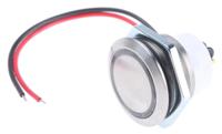 48m-612r ITW Switches 48M Series Illuminated Push Button Switch, Latching, Panel Mount, 19.43mm Cutout, SPST, Red LED, 48V dc,