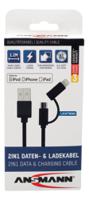 1700-0136 Ansmann , Male USB A to Lightning, Micro USB B, USB C, 480Mbps, 1.2m