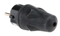 849-6128 RS PRO French / German Mains Plug, 16A Black Rubber Screw, 250 V