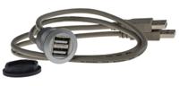 09454521950 HARTING Straight, Panel Mount, Socket- Dual Port Type A to A 2.0 USB Connector
