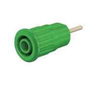 233130-25 Staubli Green Female Banana Socket, 4 mm Connector, Press Fit Termination, 24A, 1000V, Gold Plating