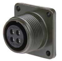 ms3102a-14s-2s Amphenol Industrial, MS3102A, Copper Alloy 4 Way Box Mount MIL Spec Circular Connector Receptacle, Socket