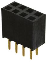 ssw-104-02-s-d Samtec SSW Series Straight Through Hole Mount PCB Socket, 8-Contact, 2-Row, 2.54mm Pitch, Solder Termination