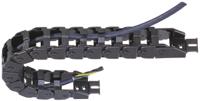z08200380 Igus e-chain, Z08 Black Cable Chain - Flexible Slot, W28.2 mm x D19.3mm, L1m, 38 mm Min. Bend Radius, Igumid NB