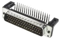 09665227801 Harting D-Sub Standard 50 Way Right Angle Through Hole D-sub Connector Plug, 2.76mm Pitch, with Boardlocks, M3 Threaded