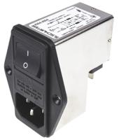 43044004 Schurter 6A, 250 V ac Male Panel Mount Filtered IEC Connector 2 Pole 4304.4004 1 Fuse