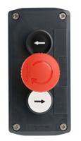 xald328 Schneider Electric Latching, Spring Return Control Station Switch - 2NO, SPST, Polycarbonate, 3 Cutouts, Black, Red,