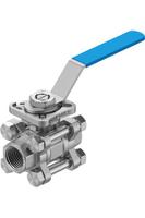 vzbe-12-t-63-t-2-f0304-m-v15v15 Festo Stainless Steel Ball Valve, Ball Valve, Threaded, NPT 1/2 NPTin, 15mm, 63bar Operating Pressure