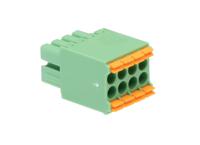 1790124 Phoenix Contact, 3.5mm Pitch, DFMC 1.5/ 4-ST-3.5, 8 Way, Pluggable Terminal Block, Plug, Cable Mount, Spring Cage