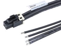 2240861043 Molex 4 Way Female Crimped Terminal to 4 Way Male Pigtail Wire to Board Cable Assembly, 300mm