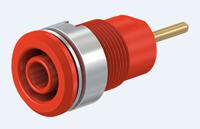 233010-22 Staubli Red Female Banana Socket, 4 mm Connector, 24A, 1000V, Gold Plating
