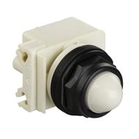 9001skp38lww9 Schneider Electric, 9001SK, Panel Mount White LED Pilot Light, 30mm Cutout, IP66, Round, 120V ac/dc