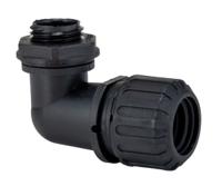pf16m1690bl Adaptaflex 90° Elbow, Conduit Fitting, 16mm Nominal Size, M16, Nylon 66, Black IP67 rating