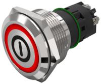 82-61522113b001 EAO 82 Series Illuminated Illuminated Push Button Switch, Latching, Panel Mount, 22.3mm Cutout, SPDT, Red LED, 240V,