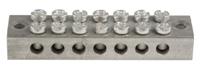 283-0774 RS PRO 7-Way Double Screw Earth Terminal Block, 0 to 16mm², 0 → 16 AWG Wire, Screw Down, Brass Housing
