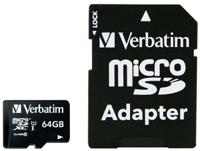 44084 Verbatim 64 GB MicroSDXC Micro SD Card, Class 10