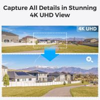 bwb4k01spb64 Reolink Indoor, Outdoor IR Solar Powered Wifi CCTV Camera, 5120 x 1440 pixels Resolution