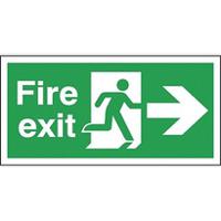 146-374 Polypropylene Fire Exit Right, Fire Exit, English, Exit Sign