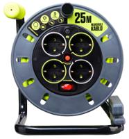889-2494 RS PRO 25m 4 Socket Type F - German Schuko Cable Reel Open Reel, 240 V