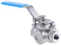 499-1938 RS PRO Stainless Steel T Port, 3 Way, Ball Valve, Threaded, BSPP 3/8in, 68bar Operating Pressure
