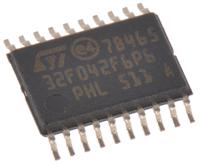 stm32f042f6p6 STMicroelectronics STM32F042F6P6, 32 bit ARM Cortex M0, STM32F042F6 Microcontroller, 48 MHz, 32kB FLASH, 20-Pin TSSOP