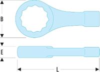 51bs41 Facom 51BS Series Single Ended Open Spanner, 41mm, Metric, 230 mm Overall