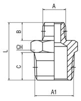 176-2186 RS PRO Fitting, Straight Nipple Joint, Male R 1/8in x Male R 1/4in