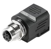 8901620000 Weidmuller Single-Port M12 Socket/RJ45 Socket Adapter, Cat5, Shielded