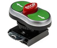 l61ba22 BACO Series Green/Red/Green Spring Return Push Button Head, 22mm Cutout, IP66