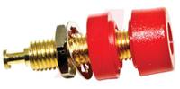bu-p2854-2 Mueller Electric Red Female Banana Socket, 4 mm Connector, Solder Termination, 15A, 2000V dc, Gold Plating