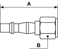 brp-066102p2 PREVOST Treated Steel Female Plug for Pneumatic Quick Connect Coupling, G 3/8 Female Threaded
