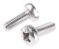 528-918 RS PRO Pozidriv M6 Pan A2 304 Stainless Steel Machine Screws DIN 7985Z x 16.0mm