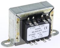 503-972 RS PRO 6VA 2 Output Chassis Mounting Transformer, 15V ac, IEC 61558-2-6