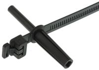 126-00020-wpt230-pa66hir-bk HellermannTyton Cable Tie, Wall Plug Fixing, 230mm x 8 mm, Black Polyamide 6.6 (PA66), Pk-25
