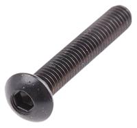822-9101 RS PRO Black, Self-Colour Steel Hex Socket Button Screw, ISO 7380, M4 x 25mm