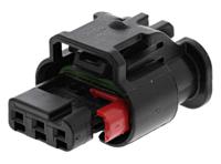 1488991-1 TE Connectivity, MCON 1.2 Automotive Connector Socket Black Cable Mount 3 Way