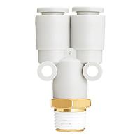 kq2u06-m5a SMC KQ2 Series Y Fitting, 6 mm to M5 Male, Threaded-to-Tube Connection Style, KQ2U06-M5A
