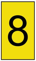 901-10179 HellermannTyton Ovalgrip Slide On Cable Markers, Black on Yellow, Pre-printed "8", 2.5 → 6mm Cable,