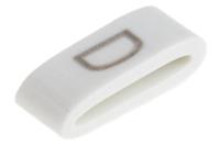 531-07864-hobs85-pvc-wh HellermannTyton HODS85 Slide On Cable Markers, Black on White, Pre-printed "D", 1.8 → 6.3mm Cable, 531-07864