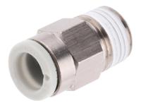 kq2h06-01ns SMC KQ2 Series Straight Threaded Adaptor, R 1/8 Male to Push In 6 mm, Threaded-to-Tube Connection Style