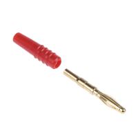222010-22-221009 Staubli Red Male Banana Plug, 2mm Connector, Solder Termination, 10A, 30 V, 60V dc, Gold, Nickel Plating