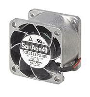 9ge0412p3j03 Sanyo Denki 9GE Series Axial Fan, 12 V dc, DC Operation, 24.4cfm, 7.8W, 650mA Max, 40 x 40 x 28mm