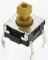 b3w-1052 Omron Yellow Plunger Tactile Switch, SPST 50 mA @ 24 V dc 3.9mm Through Hole