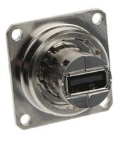 usbf-21-n-scc Amphenol Socapex Straight, Panel Mount, Socket- Single Port Type A 2.0 IP54 USB Connector
