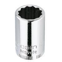 rb316 Facom 1/4 in Drive 3/16in Standard Socket, 12 point, 22 mm Overall Length