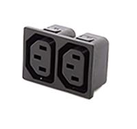 896-2133 RS PRO 2 X C13 Panel Mount, Snap In Mount IEC Connector Socket, 10A, 250 V