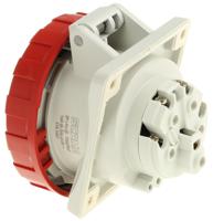 4181667 Scame IP66, IP67 Red Panel Mount 3P + N + E Heavy Duty Power Connector Socket, Rated At 16A, 415 V