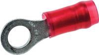 31888 TE Connectivity, PIDG Insulated Ring Terminal, M4 (#8) Stud Size, 0.3mm² to 1.4mm² Wire Size, Red